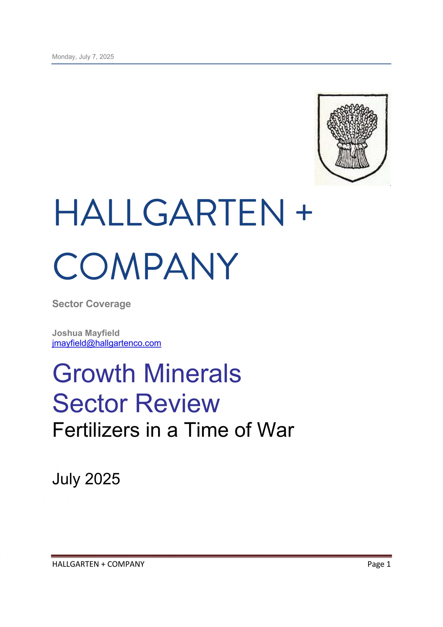 Groth Mineral Review July 2025