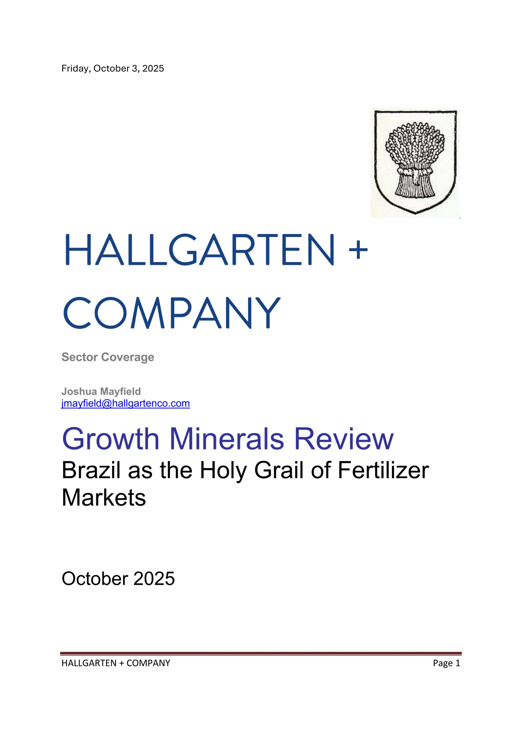 Growth Minerals Oct 2025