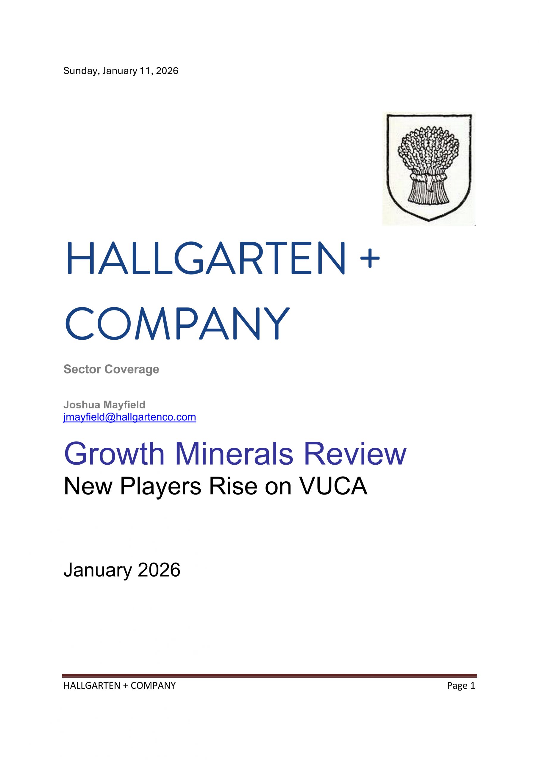 Growth Minerals Review - January 2026