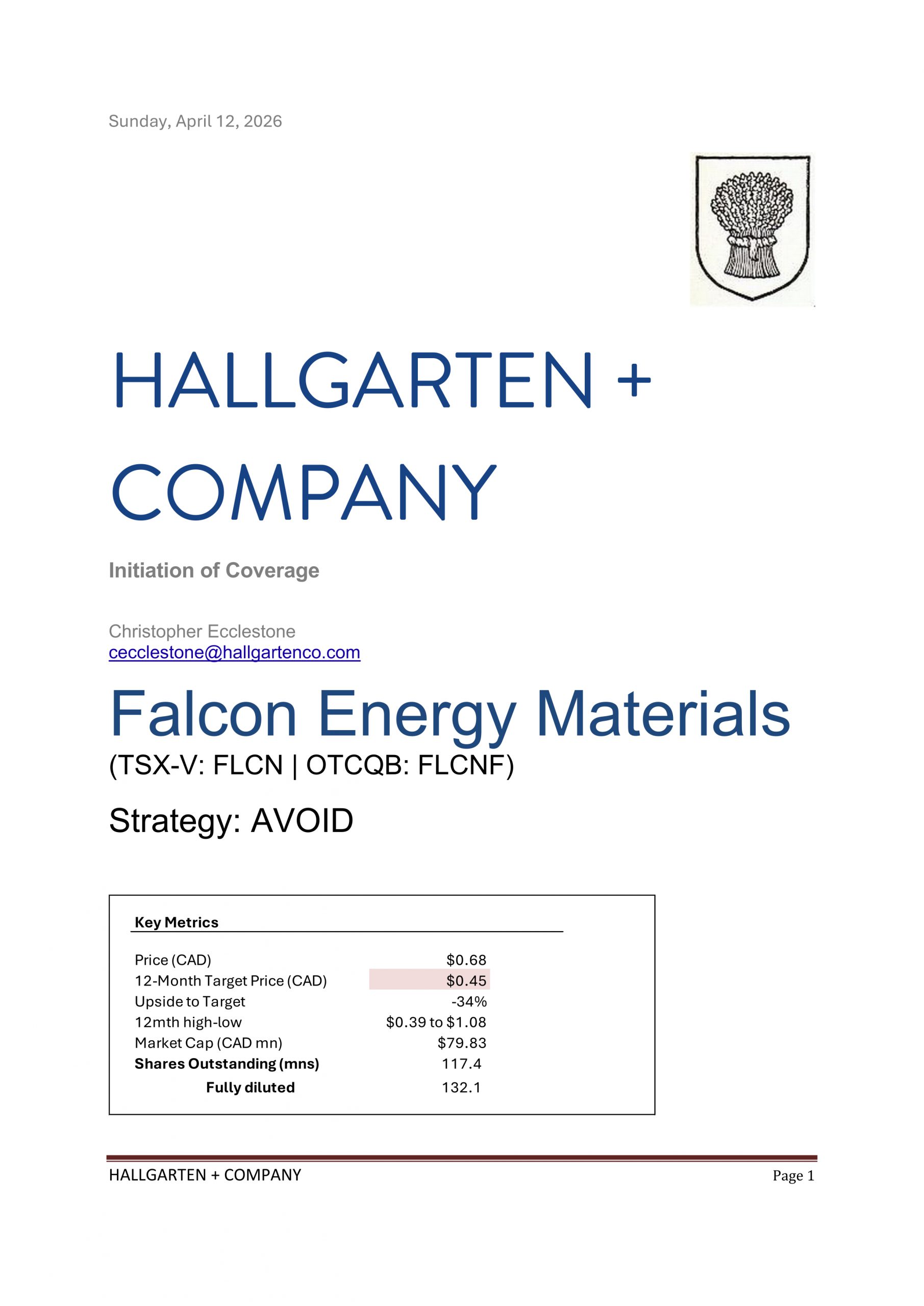 Falcon Energy - Initiation