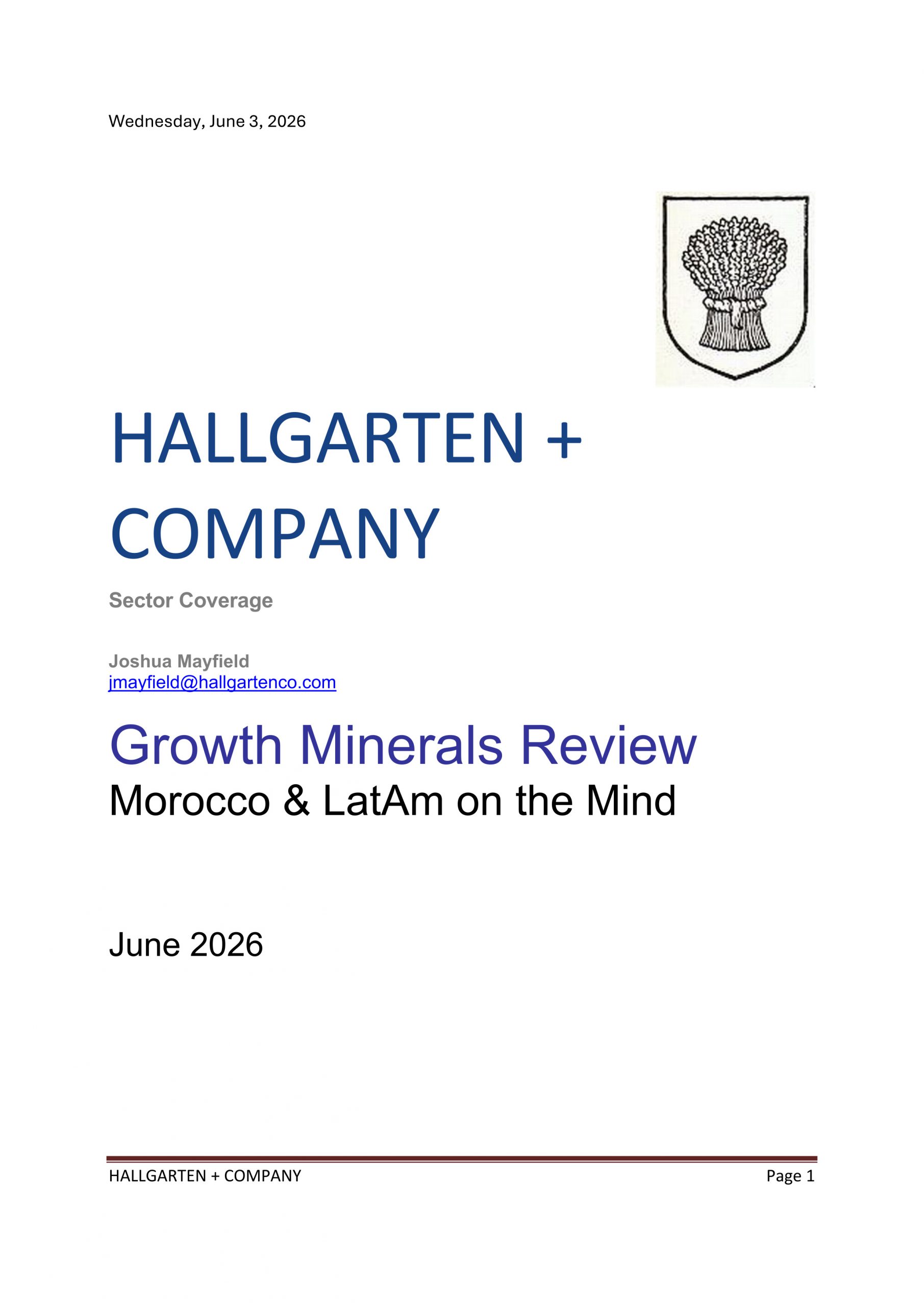 Growth Minerals Review June