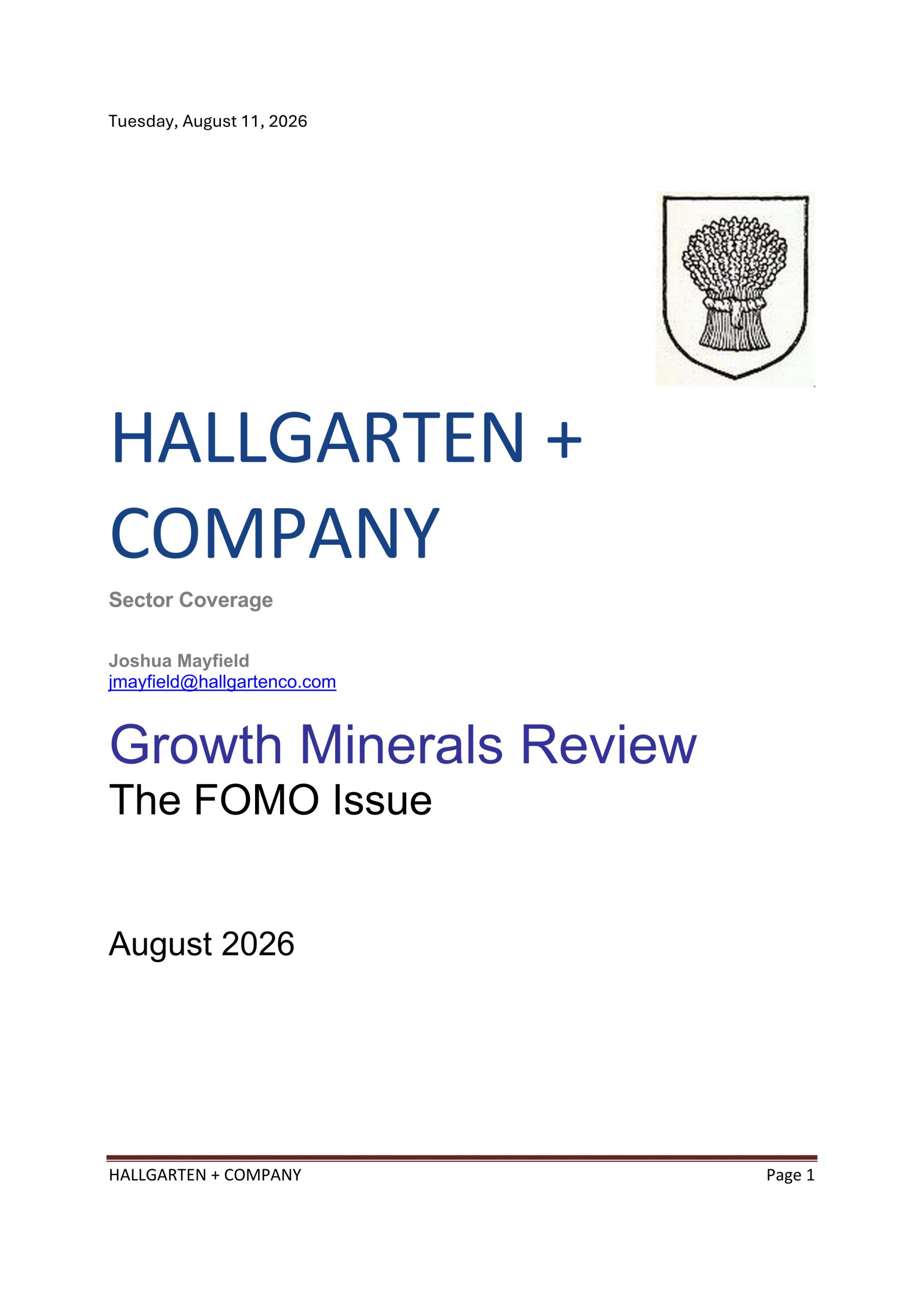 Growth Minerals Review August