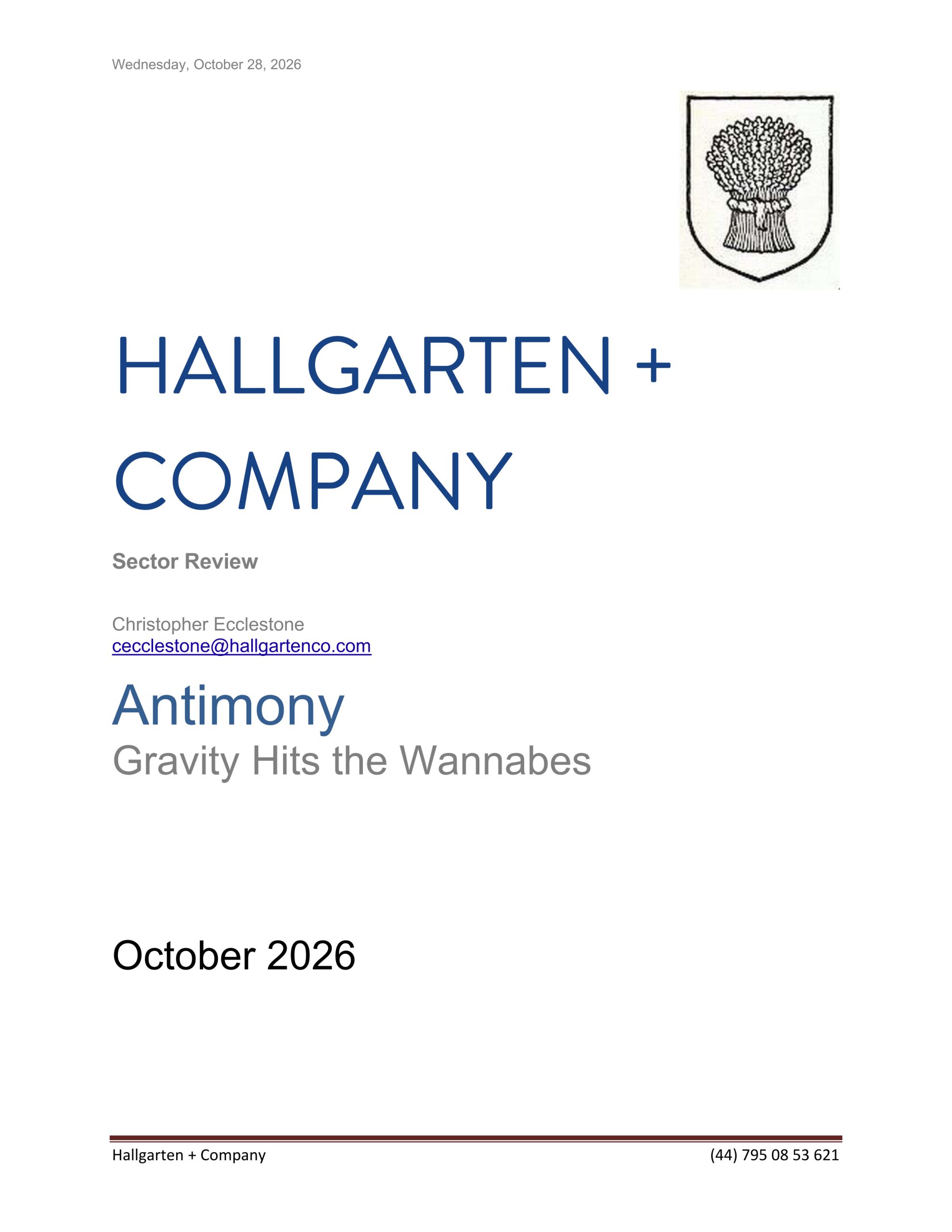 Antimony Sector Review